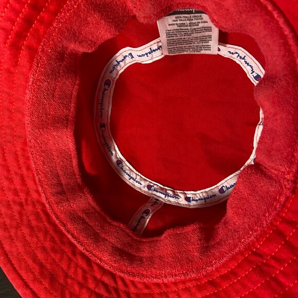 Champion Red Bucket Hat – Unisex – 100% Cotton – OSFA - Picture 3 of 7